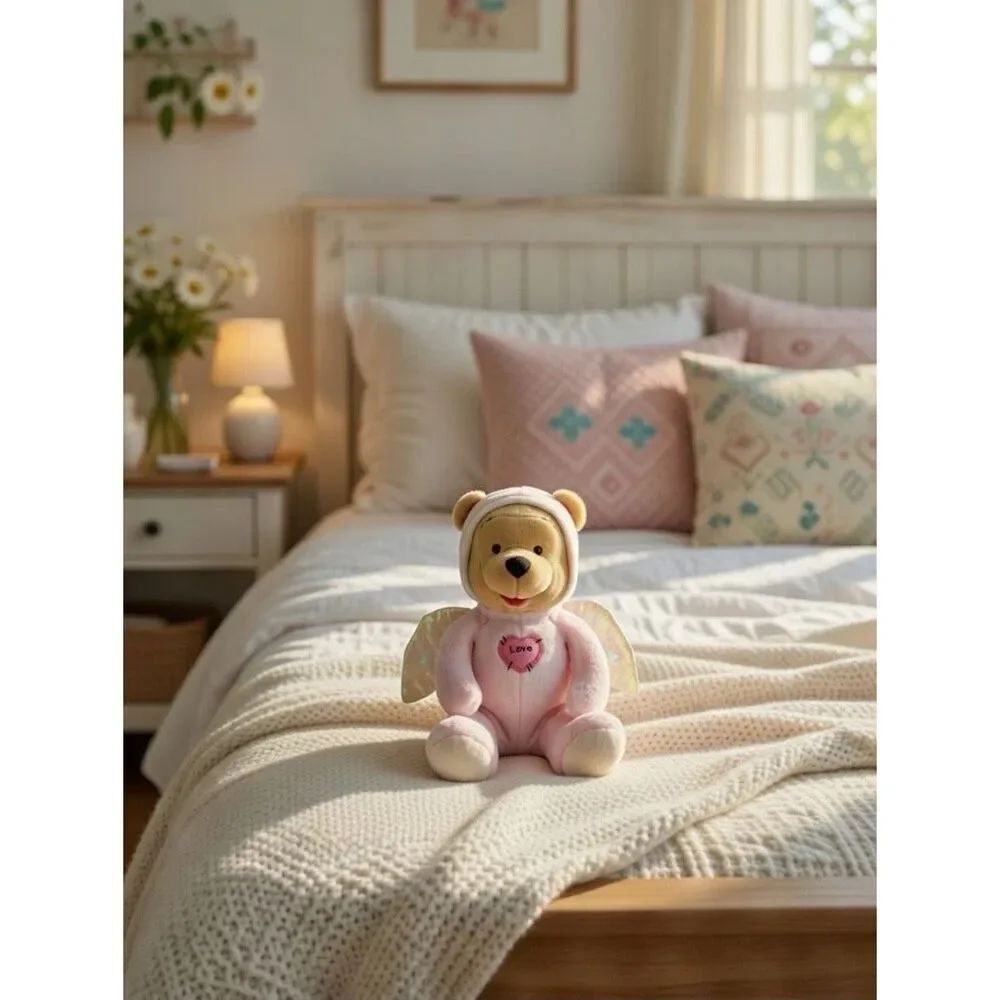 Disney Store - Vintage- Mini Bean Bag Angle Pooh Bear - 8" -